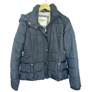 Abercrombie & Fitch Black Hooded Winter Utility Puffer Coat Jacket Womens Size M thumbnail 1