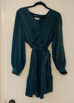 If By The Sea Anthropologie Teal Dress thumbnail 1