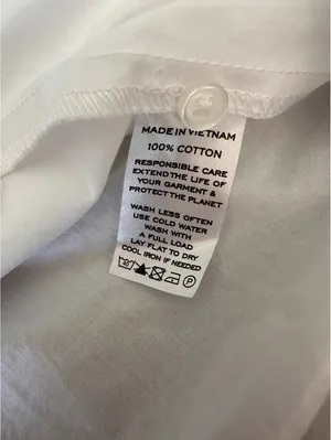 NWT Hill House Home The Francesca Peplum Top in White Cotton Women’s XS thumbnail 9