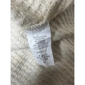 Lovely Melody Womens Beige Waffle Knit Peplum Button Top Size M Oversized thumbnail 5