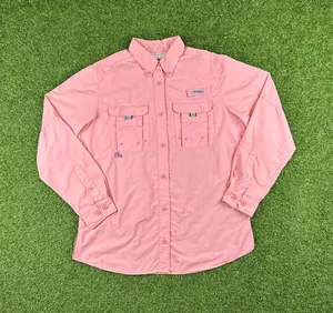Columbia Sportswear pink long sleeve button up Shacket thumbnail 1
