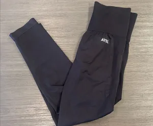 AYBL Black High-Waisted Leggings with Elastic Cuff Ankles Size S thumbnail 1