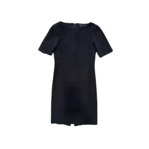 Theory | Black Tweed Cotton Knit Dress Size 4 Knee Length Career Work Business thumbnail 6