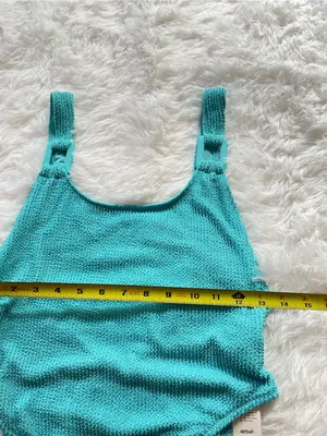 Aerie women’s Turquoise Textured One-Piece Swimsuit 🩱 size M thumbnail 4