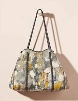 ANTHROPOLOGIE Hazel Tote Bag Tote neoprene Beach SHoulder Abstract Womens thumbnail 1