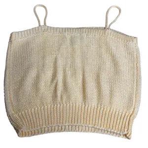 Unique Vintage 90s Vintage E.V. Ltd Pale Yellow Cable Knit Cami Top Acrylic Sweater Tank Med thumbnail 3