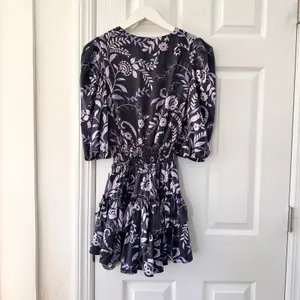 Misa Los Angeles Purple Black Lilah Mini Dress Indigo Victoria Floral Print XS thumbnail 4