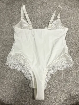 Amazon White Lace Bodysuit with Adjustable Straps thumbnail 2