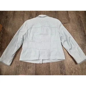 Margaret Frances Soft Light Blue Jacket Patterned Women's Size 10 thumbnail 5