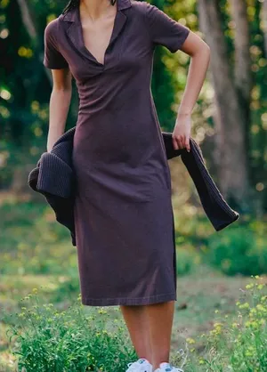 Free people Elegant Brown Midi Dress thumbnail 1
