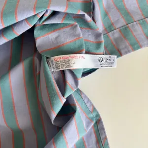 Anthropologie Lilac & Green Stripe Short Sleeve Button Up Shirt Womens XS Cotton thumbnail 7