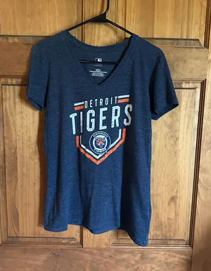 MLB Detroit Tigers baseball Navy Tee with Orange and White Accents thumbnail 1
