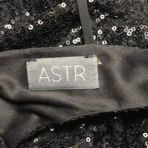 Astr Black All Over Sequin Glam Club Party‎ Concert Deep V Mini Dress S/M thumbnail 7