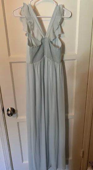 Show Me Your Mumu June Maxi Chiffon Bridesmaid Dress, Color: Icy Blue thumbnail 5