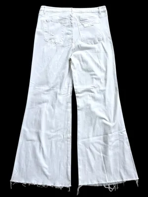 NWT Risen Jeans High Rise Distressed Wide Leg Dad Jeans White Size 3X thumbnail 9