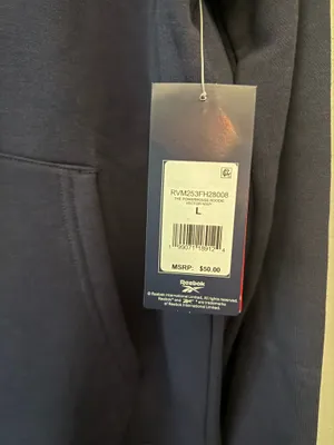 Men’s Navy Reebok Hoodie Large thumbnail 3