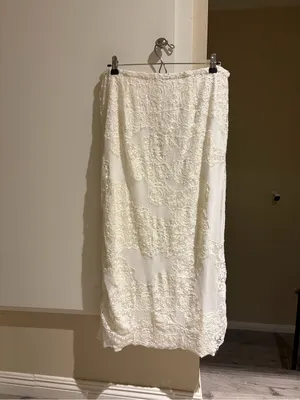 Free People white Lace maxi Skirt, fully lined thumbnail 5