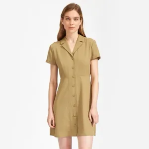 Everlane The Japanese GoWeave Notch Shirt Dress‎ Collar Mini Short Sleeve NWT 00 thumbnail 8