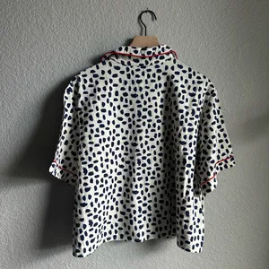 🤍Aerie Navy and White Print Button Up Pajama Top thumbnail 8