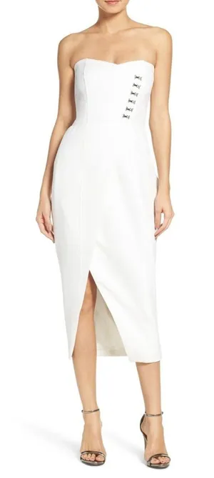 Misha Pasquale Convertible Midi Dress Milk White Size Small thumbnail 1