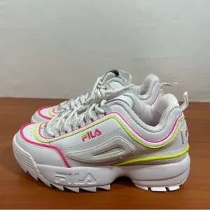 FILA Women’s Disrupter II Contrast Piping White Pink Yellow Shoe Size 6 #991 thumbnail 6