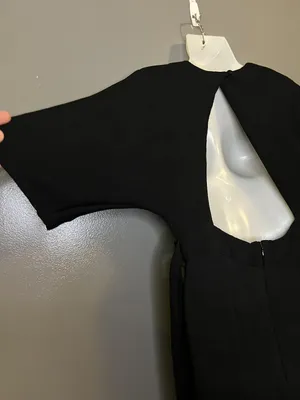 Topshop Dress Womens 6 Black V Neck Kimono Sleeve Cutout Back Tie Waist Midi thumbnail 12