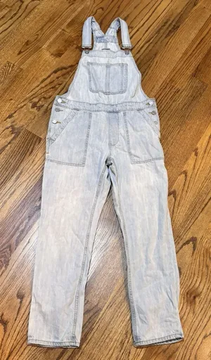 GAP Denim Light Wash Overalls XS Womens Light Indigo Bib‎ Jeans thumbnail 1