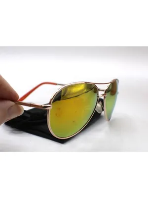 Aviator Sunglasses Gold Frame Mirrored Lenses UV400 Protection Black Pouch NEW thumbnail 9