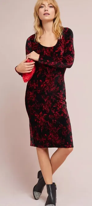 Anthropologie / HD in Paris | Dierdre Velvet Column Dress, M thumbnail 1