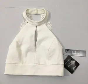 Lulus White Eyelash Lace Halter Crop Top New with tag thumbnail 1