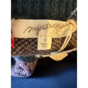 Mystree Floral Cardigan Sweater Women Small Blue Purple NWT Button Knit‎ Boho thumbnail 9
