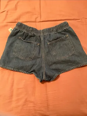 NWT Denim Drawstring Waist Shorties Blue Size M thumbnail 2