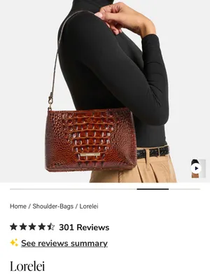 Brahmin Cognac Croc-Embossed Leather Messenger thumbnail 6