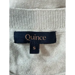 Quince Women’s S Oatmeal Cashmere Blend Crewneck Sweater Organic Cotton thumbnail 8