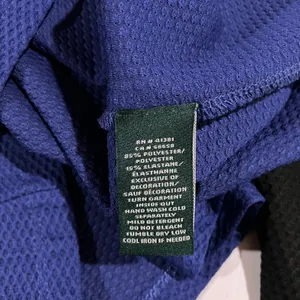 Lauren Ralph Lauren Active Top Womens Small Blue Black‎ Waffle 1/4 Zip Pullover thumbnail 11