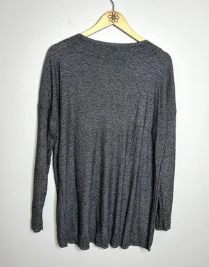 Apt 9 Gray V Neck Knit Sweater thumbnail 5