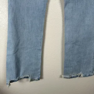 American Eagle Kick Boot Flare‎ Stretch Jeans Womens 8Short Light Wash Fray Hem thumbnail 5