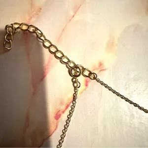 Gold tone rhinestone dainty pendant necklace thumbnail 5