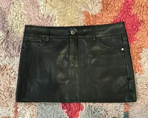 Edikted Black Leather Skirt thumbnail 1