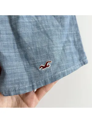 Hollister Blue Chambray Button Front Mini Skirt Pockets Women’s Small thumbnail 3