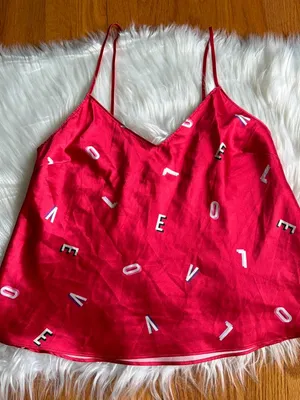 Victoria's Secret Red Love Tank Top Women's Small thumbnail 1