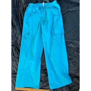 Tractr Girls Blue Nylon Cargo Pants Wide Leg Utility Size 14 23718-C2YB thumbnail 4