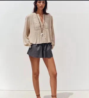 ZARA Peasant Blouse thumbnail 4