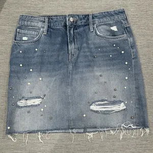 Mavi Jeans distressed Pearl Frieda denim mini skirt size large thumbnail 2