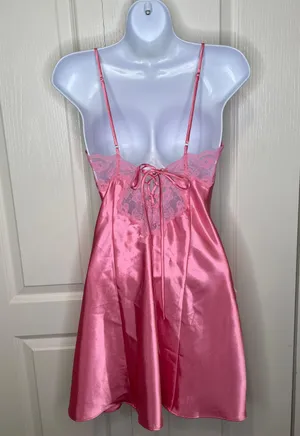 Vintage Frederick’s Of Hollywood Nightie Slip Chemise Rose Pink Lace Detail Sm thumbnail 5