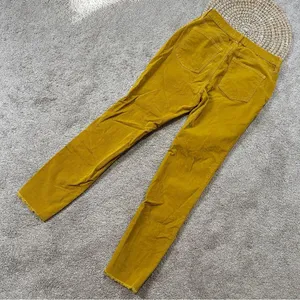 We The Free High Rise Skinny Corduroy Frayed Raw Hem Pants in Mustard Yellow 29 thumbnail 6