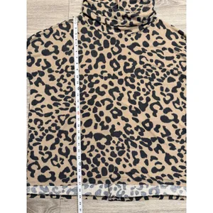 Honeyme Curvy XL Tunic‎ Top Leopard Print Cowl Neck Black Colorblock Sleeve USA thumbnail 6