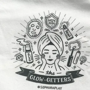 Sephora The Glow Getters Drawstring Cloth MakeUp Delicates Travel Bag White New thumbnail 2