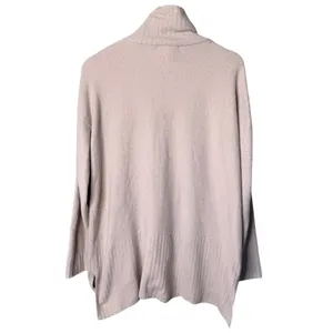 Barefoot Dreams CozyChic Lite High Rib Half Zip Tunic Sweater Biscotti Cream XL thumbnail 4