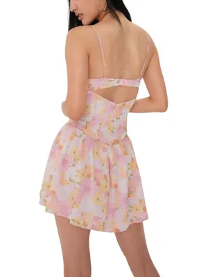 For Love & Lemons Carrie Floral Corset Mini Dress MEDIUM thumbnail 2